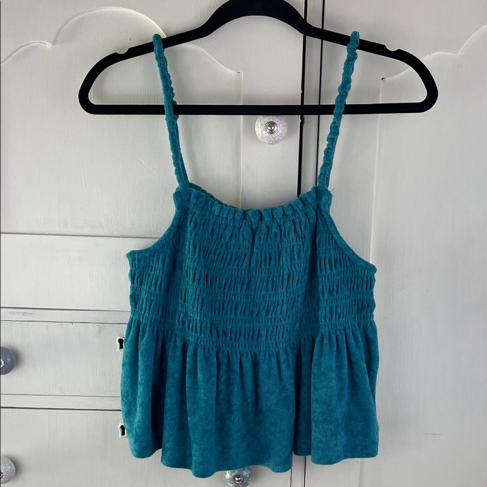 SO Teal Smocked Camisole Top XXL